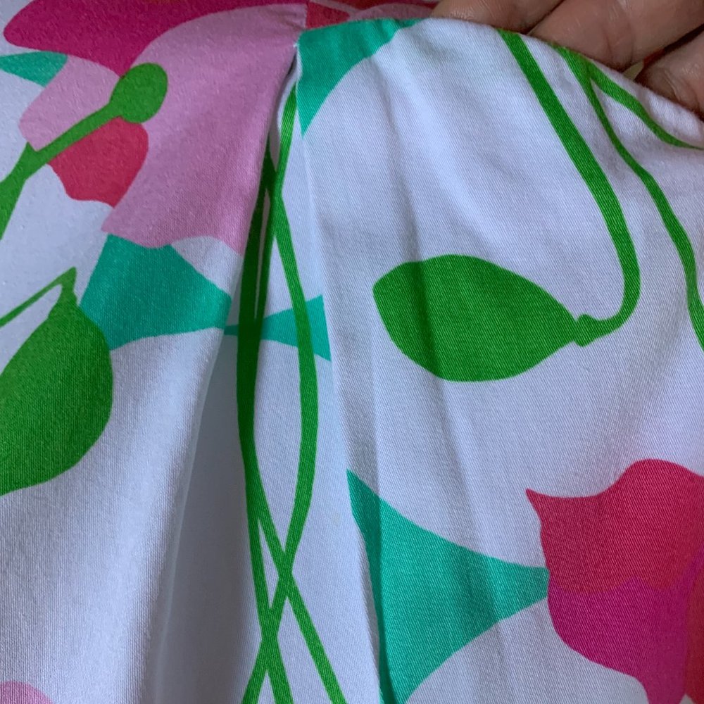 Lilly Pulitzer White Strapless Dress with Pink & Green Floral Print - Picture 4 of 8